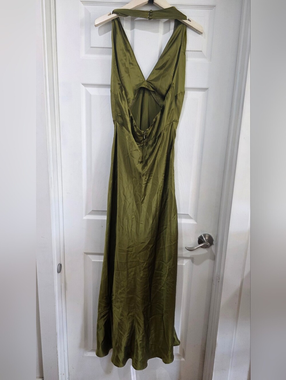 NWT Reformation Daniela Silk Dress Maxi Pear - Picture 4 of 9